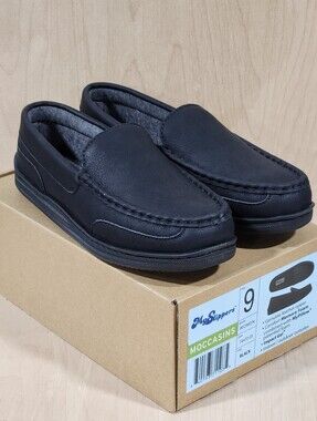 My Slippers Womens Size 9 Black Moccasin Slippers 74470-05 My Pillow Slipper NWT